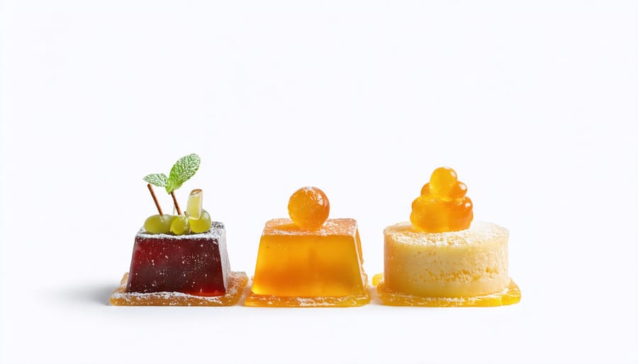 A Canadian chef presenting a dessert innovatively topped with freeze dried candy